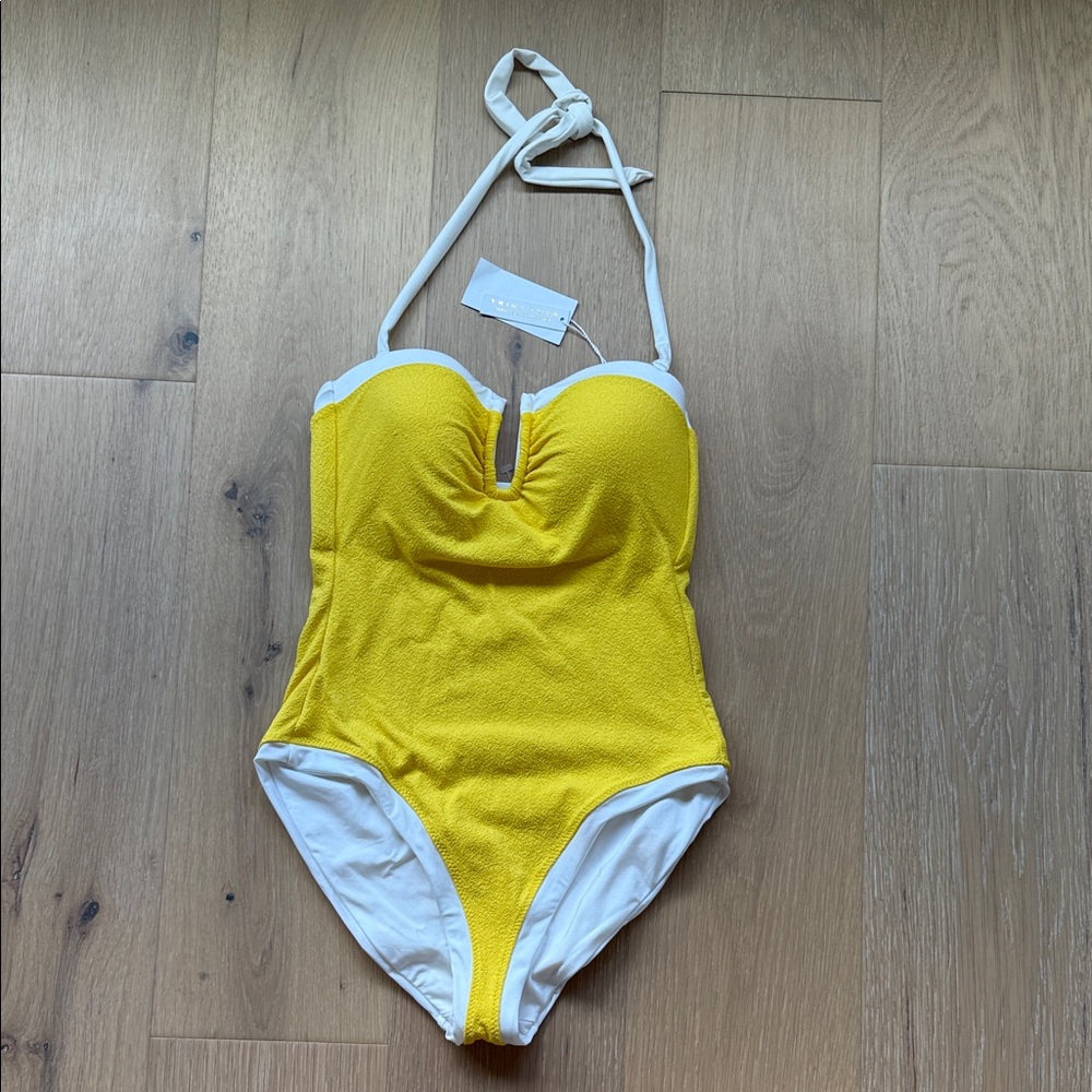Trina Turk Vibrant Yellow and White One peace bathing suit new with tags. - Picture 2 of 3
